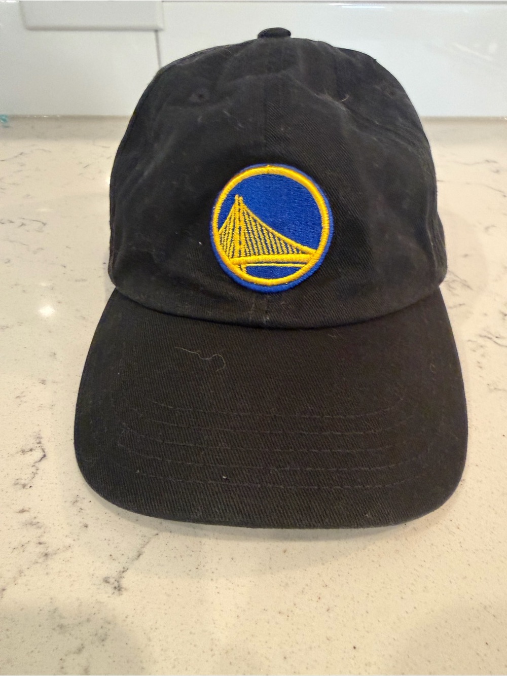 47 Brand Black Cap with Blue and Yellow Bridge Patch